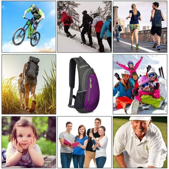 Sling Bags Men and Women Shoulder Backpack Small Cross Body Chest Sling Backpack - Picture 6 of 7